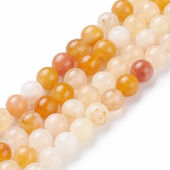 Natural Topaz Jade Bead Strands, Round, 8mm, Hole: 1mm, about 48pcs/strand, 15.5 inch