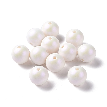 ABS Plastic Beads, Round, White, 16mm, Hole: 2.5mm, about 230pcs/500g