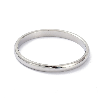 Non-Tarnish 2mm Polished Plain Dome Finger Ring for Girl Women, 304 Stainless Steel Rings, Stainless Steel Color, US Size 9 1/4(19.1mm)