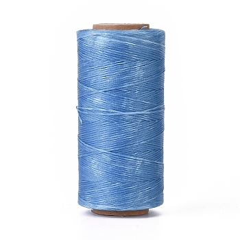 Waxed Polyester Cord, Micro Macrame Cord, Waxed Sewing Thread, Flat, Cornflower Blue, 0.8mm, about 284.33 yards(260m)/roll