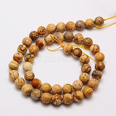 Chapelets de perles en jaspe avec images naturelles(G-G542-10mm-08)-2