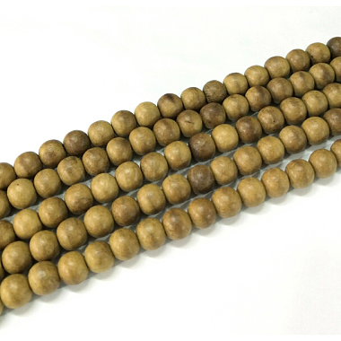 Natural Camphor Wood Beads Strands(WOOD-P011-08-6mm)-2