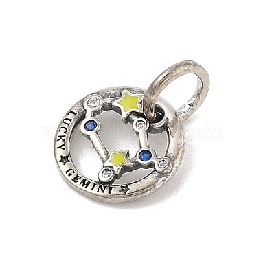 Luminous 925 Sterling Silver Rhinestone Constellation Charms(STER-H114-01AS-06)-2