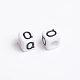 White Cube Letter Acrylic Beads(X-PL37C9308-Q)-3