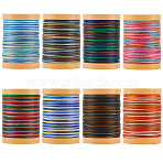 8 Rolls 8 Colors 12-Ply Polyester Thread Cord, For Jewelry Making, Mixed Color, 0.5mm, about 87.49 Yards(80m)/Roll, 1 color/roll(DIY-SP0003-80B)
