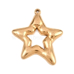 304 Stainless Steel Pendants, Star Charms, Golden, 33x28.5x3mm, Hole: 1.5mm(STAS-B144-02G)