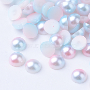 Imitation Pearl Acrylic Cabochons, Dome, Pink, 10x5mm, about 2000pcs/bag(OACR-R063-10mm-02)