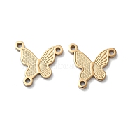 Ion Plating(IP) 304 Stainless Steel Butterfly Chandelier Component Links, Manual Polishing, Golden, 15x15x1.5mm, Hole: 1.2mm(STAS-M340-02G)