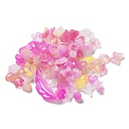 Imitation Jelly Acrylic Beads, Mixed Shapes, Medium Violet Red, 7.5~27x7.5~29.5x2.5~7.5mm, Hole: 1.5~2mm(OACR-H039-02C)