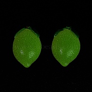 Luminous Resin Cabochons, Imitation Fruit, Glow in the Dark, Lemon, 20.5x28.5x20.5mm(CRES-D277-03J)