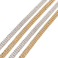 Craftdady 2 Colors Electroplate Brass Rhinestone Strass Chains, Rhinestone Cup Chains, with Card Paper, Mixed Color, 8.5x2.5mm, 2yards/color, 2yards/roll(CHC-CD0001-05)