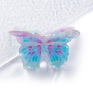 Butterfly PVC Plastic Claw Hair Clips, for Women Girls, Deep Sky Blue, 61x73x45mm(PW-WG74802-01)