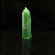 Point Tower Natural Green Aventurine Home Display Decoration, Healing Stone Wands, for Reiki Chakra Meditation Therapy Decos, Hexagon Prism, 50~60mm(PW23030666970)