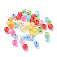 Transparent Acrylic Beads, Bead in Bead, Round, Mixed Color, 10mm, Hole: 2mm, about 960pcs/500g(TACR-S092-10mm-M)