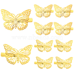 12Pcs 2 Styles Iron Alligator Hair Clips for Women Girls, Butterfly, Golden, 53~55x35x10.5~11mm, 6pcs/style(PHAR-SP0001-28A)