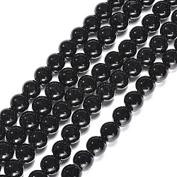 Synthetic Black Stone Beads Strands, Round, 12mm, Hole: 1mmm, about 32pcs/strand, 15.5 inch(X-GSR12mmC044)