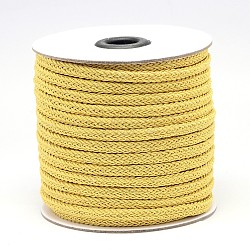 Braided Polyester Cord, Light Khaki, 6x3mm, about 25yards/roll(NWIR-N007-14)