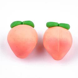 Handmade Polymer Clay Beads, No Hole, Peach, Salmon, 19~21x16~17x16~17mm(CLAY-S092-13)