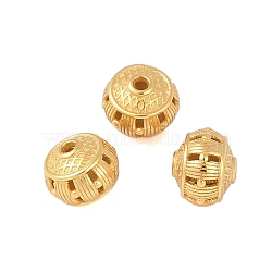 925 Sterling Silver Beads, Hollow, Rondelle, Real 18K Gold Plated, 5.5x4.5mm, Hole: 1mm(STER-P060-11G)