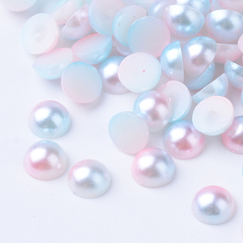 Imitation Pearl Acrylic Cabochons, Dome, Pink, 10x5mm, about 2000pcs/bag