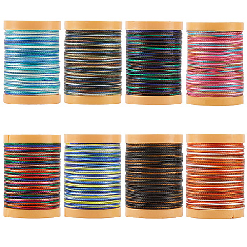 8 Rolls 8 Colors 12-Ply Polyester Thread Cord, For Jewelry Making, Mixed Color, 0.5mm, about 87.49 Yards(80m)/Roll, 1 color/roll