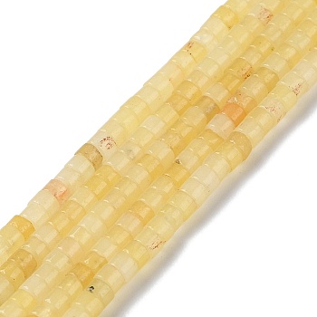 Natural Jade Beads Strands, Disc, Dyed, Heishi Beads, Pale Goldenrod, 2x3mm, Hole: 0.8mm, about 178pcs/strand, 15.04''(38.2cm)