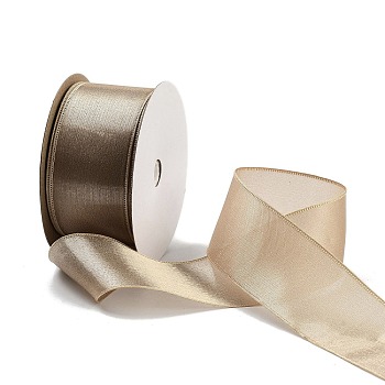 20 Yards Polyester Ribbon, for Gift Wrapping, BurlyWood, 1-1/2 inch(38mm), about 20.00 Yards(18.29m)/Roll