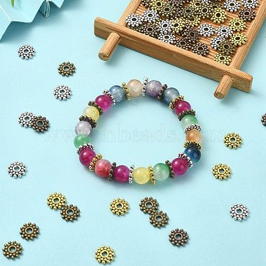 100Pcs 4 Colors Gear Tibetan Silver Alloy Spacer Beads(TIBEB-YW0001-66)-5