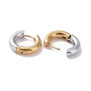 Two Tone 304 Stainless Steel Hinged Hoop Earrings for Women(EJEW-A073-01A)-2