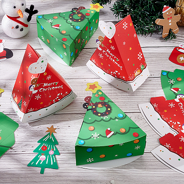 20Pcs 2 Colors Christmas Theme Foldable Triangle Cardboard Boxes(CON-BC0006-96)-4