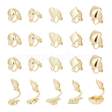 Golden Alloy Clip-on Earring Findings