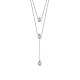 SHEGRACE Rhodium Plated 925 Sterling Silver Two-Tiered Necklaces(JN701A)-1