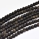 Frosted Natural Golden Sheen Obsidian Round Bead Strands(G-F266-04-4mm)-1
