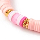 Polymer Clay Heishi Beads Stretch Bracelets Sets for Valentine's Day(BJEW-JB06298-03)-4