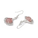 Gemstone Ginkgo Leaf Dangle Earrings with Crystal Rhinestone(EJEW-A092-03P)-5
