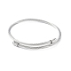 304 Stainless Steel Open Cuff Bangle with Oval Beaded(BJEW-C031-01P)-3