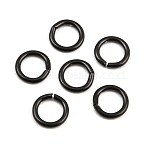 304 Stainless Steel Open Jump Rings, Ion Plating(IP), Black, 6x1mm, Inner Diameter: 4.3mm, 18 Gauge(SA-CBAF81C-01I-EB)