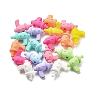 Rubberized Style Opaque Acrylic Beads, Gun, Mixed Color, 18x25x12mm, Hole: 2.8mm(SACR-Q196-04)