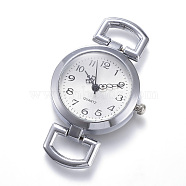 Alloy Watch Head Watch Components, Flat Round, Platinum, 49x29x9mm, Hole: 10x5.5mm(X-WACH-P005-01)