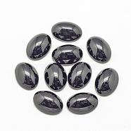 Natural Black Stone Cabochons, Oval, 10x8x4~5mm(G-R415-8x10-46)