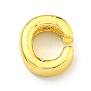 Brass Beads, Real 18K Gold Plated, Letter C, 8x7x3mm, Hole: 1.8x1mm(KK-K354-07G-C)