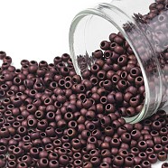 TOHO Round Seed Beads, Japanese Seed Beads, (222F) Frosted Dark Bronze, 11/0, 2.2mm, Hole: 0.8mm, about 1110pcs/10g(X-SEED-TR11-0222F)