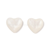 Opaque Resin Decoden Cabochons, Heart, White, 7.5x8x2.5mm(CRES-I036-16A)