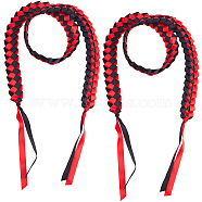 Two Tone Graduation Ribbon Leis, Braided Grad Lei for High School College Graduation Party Decor, Red, 1540~1590x34x1.5mm(FIND-WH0423-78E)