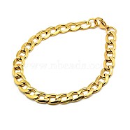 304 Stainless Steel Curb Chain/Twisted Chain Bracelets, with Lobster Claw Clasps, Faceted, Mixed Color, 1/4 inch(8-1/4 inch(210mm)), 8mm(STAS-A028-B131G)