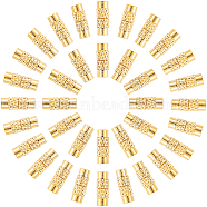 Column Brass Screw Clasps, Golden, 11~12x4mm, Hole: 1mm, 50sets/box(KK-PH0035-95G)