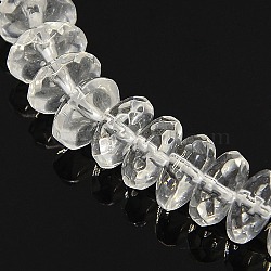 Synthetic Quartz Crystal Beads Strands, Faceted, Rondelle, Clear, 6x3mm, Hole: 1mm, about 108pcs/strand, 14.5 inch(G-F086-C-01)