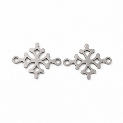 201 Stainless Steel Connector Charms, Christmas Snowflake Links, Stainless Steel Color, 14x18x1mm, Hole: 1.5mm(STAS-K251-097P)