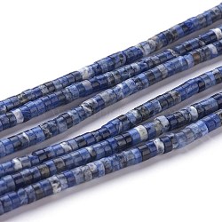 Natural Sodalite Beads Strands, Heishi Beads, Flat Round/Disc, 4~4.5x2.5mm, Hole: 0.7mm, about 154pcs/strand, 15 inch(G-H230-10)