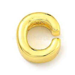 Brass Beads, Real 18K Gold Plated, Letter C, 8x7x3mm, Hole: 1.8x1mm(KK-K354-07G-C)